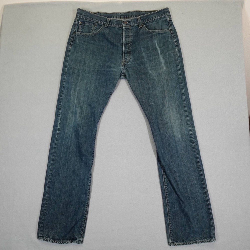 Levi's 501 Jeans Men 38x34 Blue Original Fit Straight Leg Denim Pants Casual